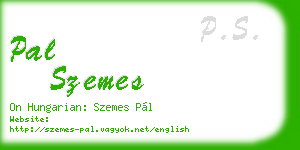 pal szemes business card